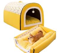 MQXDNFDC 2025 Cat Cave Bed, 2 in 1 Warm Cave Cat House, Semi-Enclosed Cat Cave Nest, Foldable Dog Bed Pet Comfort Mat with Removable for Small to Large Dogs grey,XL(Yellow,XXL)