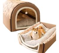 MQXDNFDC 2025 Dog Bed Large Pet Cave, 2 In 1 Dog House Cat, Pet Comfort Mat Cozy Sleeping Bag For Dogs, Winter Warm Puppy Nest With Detachable Cushion grey,XXXL(Brown,XXL)