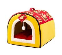 MQXDNFDC 2025 Portable Dog House New Year, Large Space Dog House, Pet Comfort Mat with Washable Cat Nest Puppy Cave Pet House for Kitten Indoor Cats A,XXL(C,S)