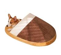 MQXDNFDC 2025 Slipper Shaped Dog Bed, Dog Snooze Cushion Pet Comfort Mat, Cat Bed Pet Bed Cave Bed for Small Medium Dog Cat Pet Cat Dog House brown,XL(Brown,XL)