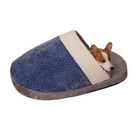 MQXDNFDC 2025 Slipper Shaped Dog Bed, Dog Snooze Cushion Pet Comfort Mat, Cat Bed Pet Bed Cave Bed for Small Medium Dog Cat Pet Cat Dog House brown,XL(Blue,Medium)
