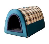 MQXDNFDC Dog House Indoor, Foldable Cat House Outdoor, Dog Pets House, Warm Kennel Bed Mat, Pet House Warm Cat Kennels, Foldable Dog House Puppy Cave Sofa Sleeping Nest Bed For Dogs Cats, Winter(Blue)