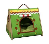 MQXDNFDC Handbag Cat House, Wooden Multifunctional Pet Comfort Mat Thick Warm, Small Pet Animals Bed Cat Villa Cat Bed Scratch-Resistant and Wear-Resistant Pet Bed