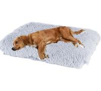 MQXDNFDC Large Dog Bed, Plush Dog Cat Cozy Kennel Soft Pet Cushion, Luxury Dog Improved Sleep Mat, Washable Dog Crate Pad, Waterproof and Non-slip Bottom,S/M/L/XL/XXL(Light gray,110x75cm)