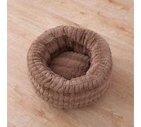 MQXDNFDC Pet Bed for Cats and Small Medium Dogs Cuddler with Soft Cushion Round or Oval Donut Nesting Cave Bed Pet Cat Bed for Cats and Small Dogs-Brown-M(50 * 50cm)