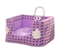 MQXDNFDC Pet Sleeping Nest, Pet Comfort Mat Sponge Nest Removable and Washable, Warm Cat Nest Thickened Dog Nest, Pet Shelter for Indoor Cat Mat Green,50X40X27cm(Purple)