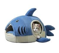 MQXDNFDC Shark Shape Cat Cave Bed, Pet Comfort Mat Cat Warm House with Thick Cushion, Cat Tent with Removable Washable Cushioned, Cat Hut Sleeping Bag M(M)