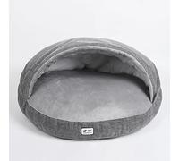 MQXDNFDC Soft 2-in-1 Dog Cat Sleeping Bed, Warm Plush Cat Dog Tent Bed, Semi-enclosed Cat Dog Bed Pet Cushion, Anti-Anxiety Puppy Kitten Calming Bed(Gray,89x10cm)