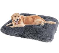 MQXDNFDC Soft Large Dog Bed 50x35x6cm Pet Bed, Premium Warm Plush Dog Cushion, Detachable Washable Anti-Slip Dog Crate Mattress, Calming Dog Bed(Dark gray,100x70x10cm)