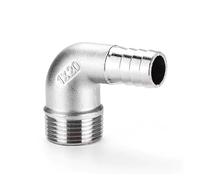 MQXFCZUX 1PC 1" BSPT Male 32mm Hose Hosetail Elbow 90 Degree Connector SS304 Stainless MQXFCZUX