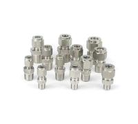 MQXFCZUX 1PC 3/4" BSPT Male Fit 16mm OD Tube 304 Stainless Steel Double Ferrule Compression Union Fitting MQXFCZUX