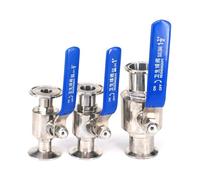 MQXFCZUX 1PC 32x50.5mm 1.5" Tri Clamp Ferrule 304 Stainless Steel Ball Valve for Diary MQXFCZUX