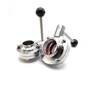 MQXFCZUX 1pc 51MM Self-Made Welding Manual Butterfly Valve 304 Stainless Steel Flow Control Valve MQXFCZUX