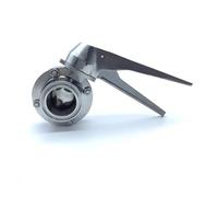 MQXFCZUX 1pc 57mm Ferrule77.5 Pipe Outer Diameter 304 Stainless Tri Clamp Squeeze Trigger Flow Control Valve Stainless Handle MQXFCZUX