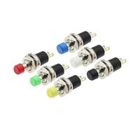 MQXFCZUX 6PCS Gold Plating Auto Lock blue PBS-110 7MM Momentary Push Button Switch Press The Reset Switch MQXFCZUX