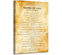 MQXFCZUX Bible Study Poster Biblical Hebrew Names of God Vintage Christian Wall-Art with Scripture for Church Home Sunday School Prayer Room Decor Unframed,08x12inch(20x30cm)