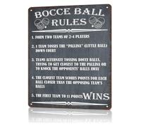 MQXFCZUX Bocce Ball Point System Metal Sign Rustic Retro Decor for Beach House Vacation Rental Lakefront Property Cabin 8 X 12 inch