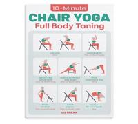 MQXFCZUX Chair Yoga Stretch Routine For Beginners Seated Daily Exercise Gentle Balance Flexibility Wellness Framed,16x24inch(40x60cm)