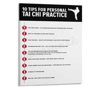 MQXFCZUX Chinese Tai Chi Philosophy Poster Practice Tips Canvas Wall-Art Print for Home Study Yoga Room or Martial Arts Studio Decor Framed,12x18inch(30x45cm)