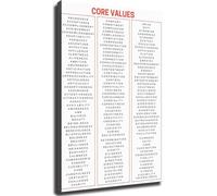 MQXFCZUX Core Values Poster Inspirational Quotes List for Wall-Art Home Office Decor Room Aesthetics Unframed,16x24inch(40x60cm)