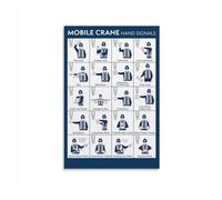 MQXFCZUX Crane Hand Signals Poster OSHA Chart Rigging Signal Guide Canvas Wall-Art for Construction Office Workshop Garage Industrial Decor Framed,12X18inch(30X45cm)