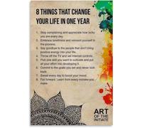 MQXFCZUX Eight Habits Life Changing Year Guide Mindset Transformation Poster Home Framed,08x12inch(20x30cm)