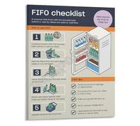 MQXFCZUX Food Service Efficiency First In First Out FIFO Inventory Management Guide Chart Wall-Art Poster for Restaurant Kitchen Framed,08x12inch(20x30cm)