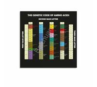 MQXFCZUX Genetic Code Amino Acids Biology Chart Science Poster Educational DNA Codon Print Wall-Art for Home Living Room Study Decor Framed,16x24inch(40x60cm)