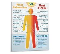 MQXFCZUX Heat Exhaustion And Heat Stroke First Aid Guide Poster Know The Difference Infographic Home Office Wall-Art(Unframed,12x18inch(30x45cm))
