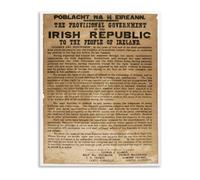 MQXFCZUX Irish Proclamation Print Historical Document Style Canvas Wall-Art for Home Office Unframed,08x12inch(20x30cm)