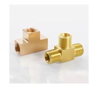 MQXFCZUX M8/10/12/14/16/18 Metric Male Female Brass Tee 3 Ways Pipe Fitting Connector Block Spiltter Water Gas Oil(M8x1mm F-M-F) MQXFCZUX