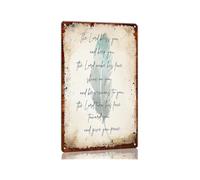 MQXFCZUX Numbers 6 24 26 Aaronic Blessing Scripture Quote Metal Tin Sign Classic Typography Wall Decor for Entryway Foyer Church Foyer Baptism Keepsake Inspirational Plaque 8 X 12 inch