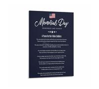 MQXFCZUX Patriotic Memorial Wall Art, Fallen Soldier Remembrance Poster for Veterans Day, Home, VFW, Police Station Decor Framed,16x24inch(40x60cm)