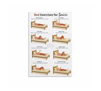 MQXFCZUX Senior Bed Exercises Poster Low Impact Exercise Routine Chart for Older Adults Gentle Stretching Decor Unframed,08X12inch(20X30cm)