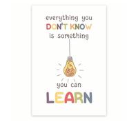 MQXFCZUX Study Room and Office Decor Lifelong Learning Motivational Poster Growth Mindset Quote for Personal Development Unframed,12x18inch(30x45cm)