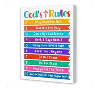 MQXFCZUX Sunday School Wall Decor Bundle - Biblical Teachings Canvas Art Set on Key Verses, Perfect for Creating a Themed Kids' Ministry Space Framed,12x18inch(30x45cm)