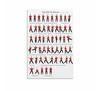 MQXFCZUX The Art of Tai Chi Wall Decor - Canvas Print Featuring Foundational Movements and Flowing Postures, Cultural Art for Meditation Space or Serene Home Unframed,16x24inch(40x60cm)