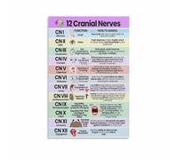 MQXFCZUX The Cranial Nerves Chart, Detailed Neurology Anatomy Poster, Laminated or Canvas Option for Classroom, Speech Therapy, Chiropractic Office Decor Framed,12x18inch(30x45cm)