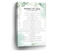 MQXFCZUX The Names of God Christian Scripture Art Print Inspirational Wall Decor for Home Office Unframed,16x24inch(40x60cm)