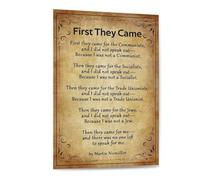 MQXFCZUX "Then They Came for Me Quote Wall Art - A Reminder on Canvas, Thought-Provoking Decor for Study, Office or Library, Modern Typography Print Unframed,12x18inch(30x45cm)