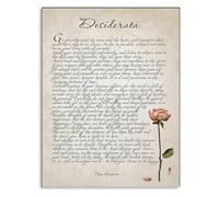 MQXFCZUX Vintage Desiderata Poem Canvas Art Motivational Quotes Wall Decor for Office Study Room Print Framed,08x12inch(20x30cm)
