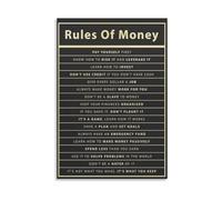 MQXFCZUX Wealth Building Rules Poster Money Mindset Guide Financial Literacy Principles Investment Strategies Canvas Wall-Art for Office Library Study Room Decor