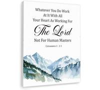 MQXFCZUX Work As Worship Canvas Art - Colossians 3:23 Bible Verse, Whatever You Do Work Heartily Inspirational Print for Office Wall, Christian Business Owner Gift Framed,16x24inch(40x60cm)