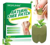MQXUNMI 48Count Knee Patches, Maximum Strength Pain Relief Knee Soreness, Deep Penetration Wormwood Herbal Heat Patches for Arthritis, Neck, Shoulder, Back
