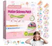 MQXUNMI Motion Sickness Patches-36 Count for Fast Nausea Relief in Car, Sea, Air Travel,Custom Floral Pattern, Travel Sickness Patches Non-Drowsy, Effective, Lasts 72 Hours