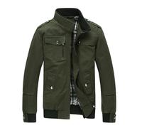 MQYXGS Men's Casual Cargo Jacket Autumn Military Bomber Jackets Coat Men's Full-Zip Jackets Stand Collar Outwear Military Fashion Jacket Lightweight Casual Cargo Jacket Army Bomber Windbreaker Coat