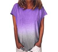 MQYXGS Women Tops Tie-Dye Short Sleeve Bluse Womens Crew Neck Plus Size Loose T-Shirt Tunic Tops Shirt Tee Shirt Blue Green Orange Pink Purple Yellow 8 10 12 14 16 18 20 22