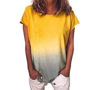 MQYXGS Women Tops Tie-Dye Short Sleeve Bluse Womens Crew Neck Plus Size Loose T-Shirt Tunic Tops Shirt Tee Shirt Blue Green Orange Pink Purple Yellow 8 10 12 14 16 18 20 22