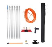 MQZHUK Water Fed Telescopic Brush 10-39ft, Window Cleaning Pole, Solar Panel Cleaning Equipment, Extendable Cleaner Conservatory Roof / 12m Rod / 35cm Brush Head