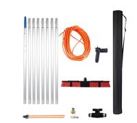 MQZHUK Water Fed Telescopic Brush 10-39ft, Window Cleaning Pole, Solar Panel Cleaning Equipment, Extendable Cleaner Conservatory Roof / 8m Rod / 55cm Brush Head